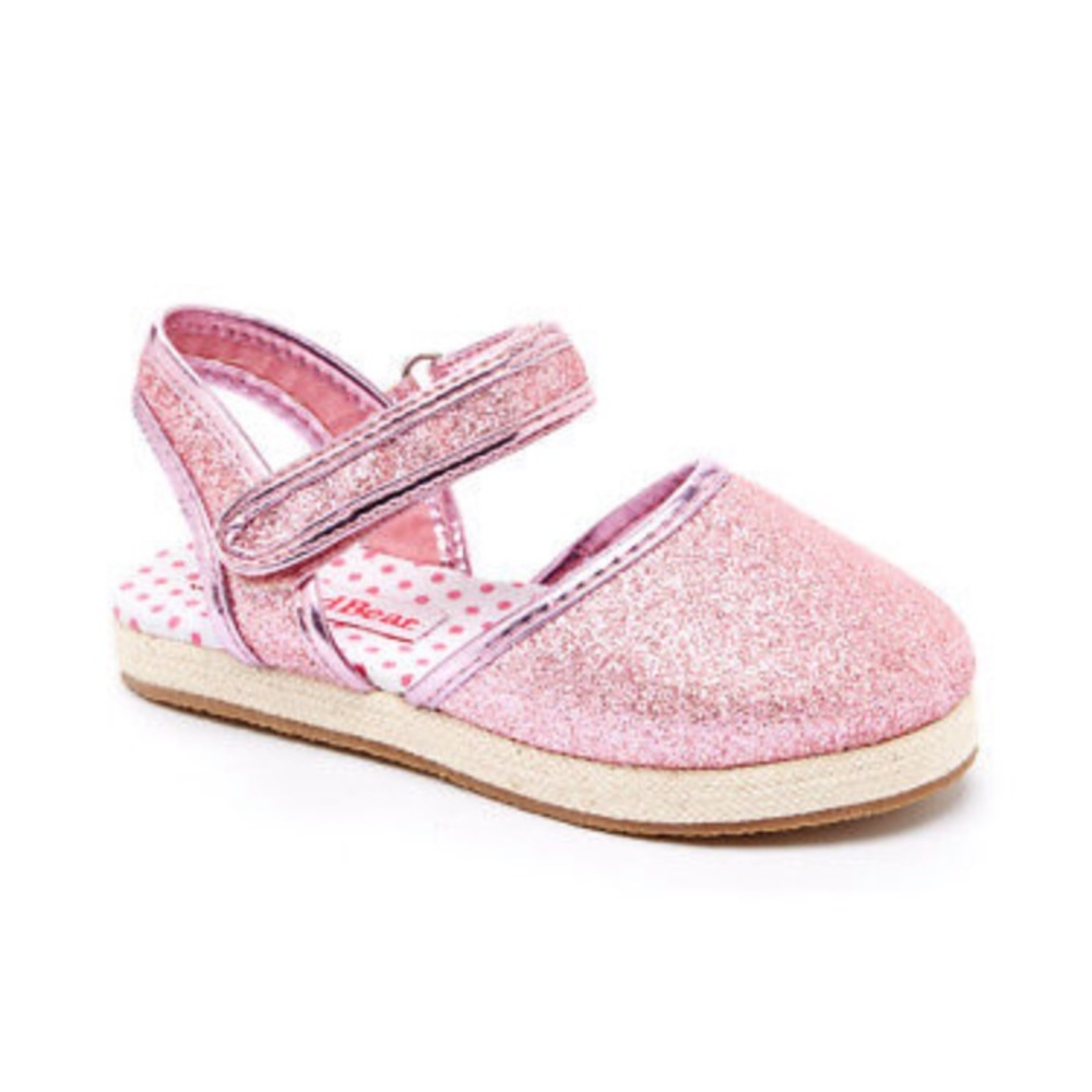 Rugged Bear Pink Glitter Closed-toe Sandal